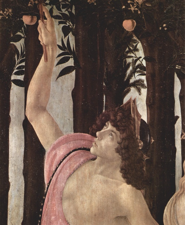 Primavera (Detail: Mercury Dispersing the Clouds) - Sandro Botticelli (c. 1482)