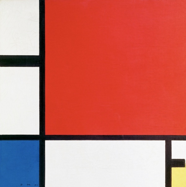 Composition No. 1 with Grey and Red 1938 / Composition with Red 1939 - Piet Mondrian (1938–39)