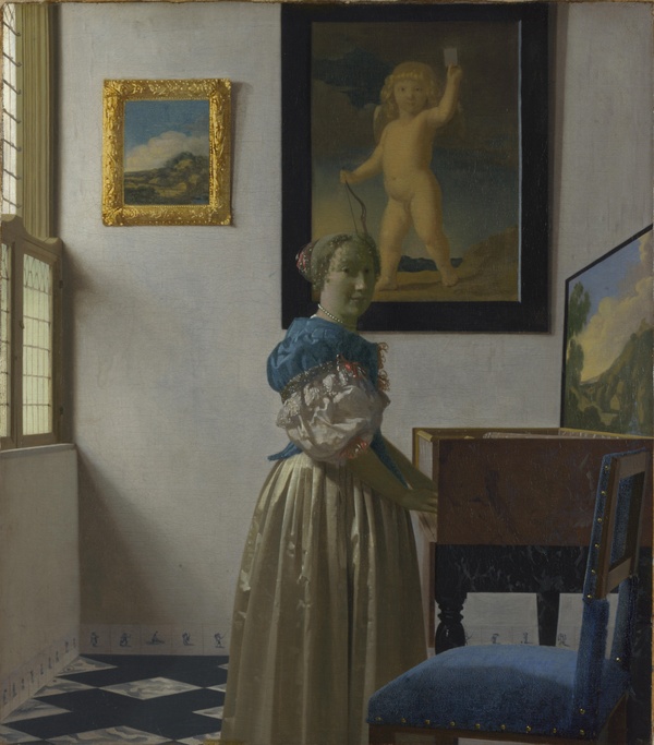 A Young Woman Standing at a Virginal - Johannes Vermeer (c. 1670-1672)