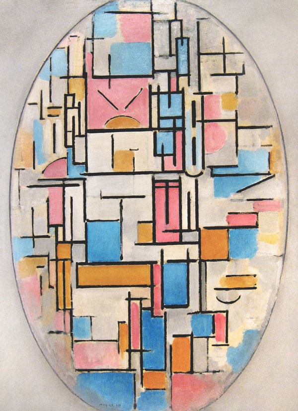 Composition in Oval with Color Planes 1 - Piet Mondrian (1914)