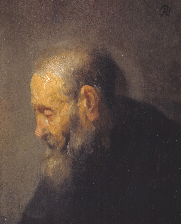 Study of an Old Man in Profile - Rembrandt van Rijn (c. 1630)
