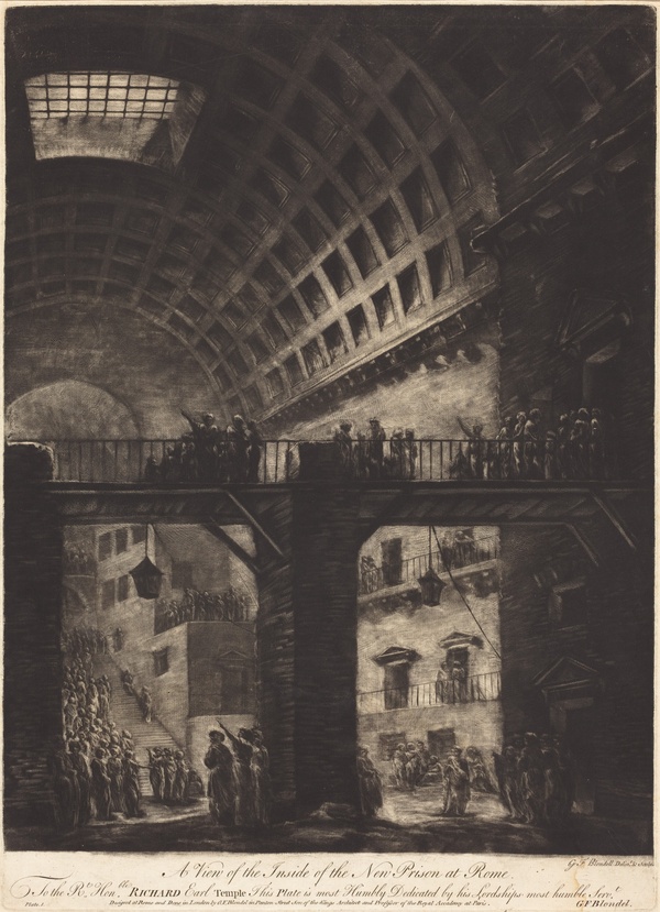 A View of the Inside of the New Prison at Rome - Georges François Blondel (1765)