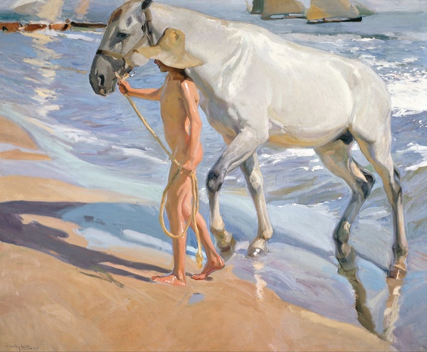 The Horse's Bath (El baño del caballo) - Joaquín Sorolla (1909)