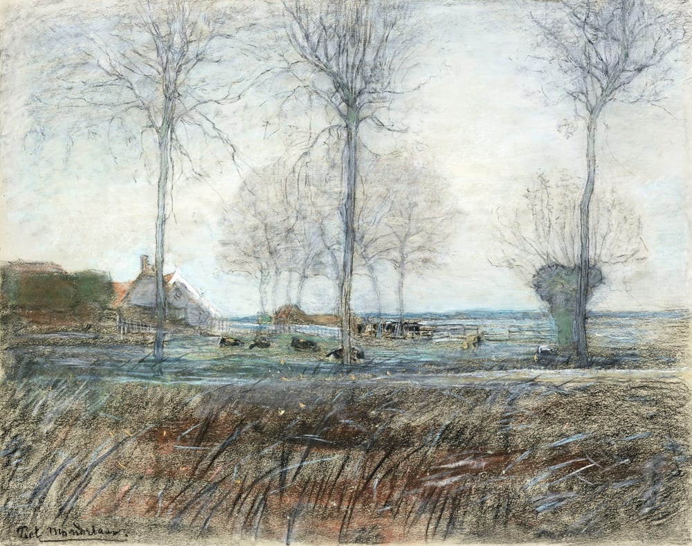 Farm Setting, Three Tall Trees - Piet Mondrian (c. 1900s)