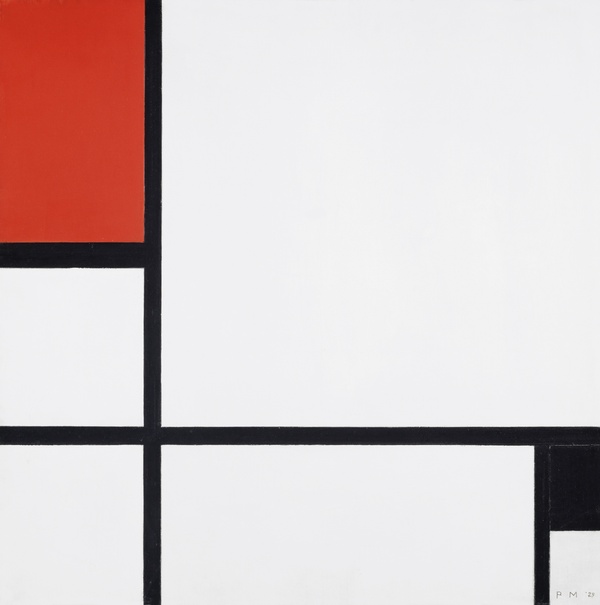 Composition No. I, with Red and Black - Piet Mondrian (c. 1929)