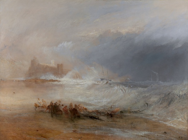 Wreckers — Coast of Northumberland, with a Steam-Boat Assisting a Ship off Shore - J.M.W. Turner (1834)
