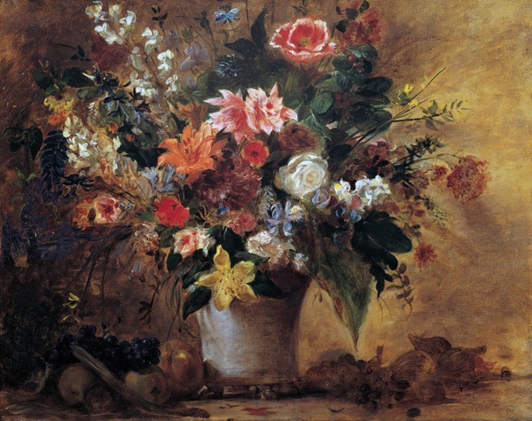 Still Life of Flowers - Eugène Delacroix (1834)