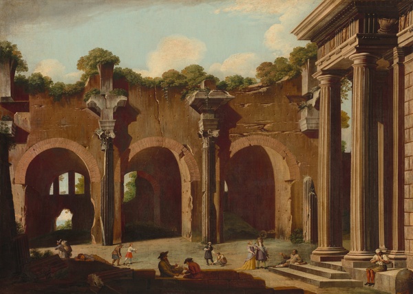 The Basilica of Constantine with a Doric Colonnade - Niccolô Codazzi (1687)