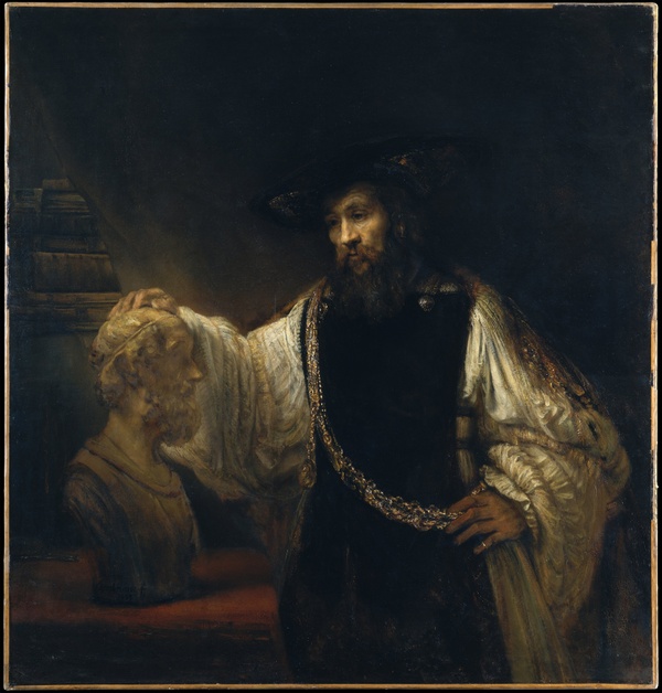 Aristotle with a Bust of Homer - Rembrandt van Rijn (1653)