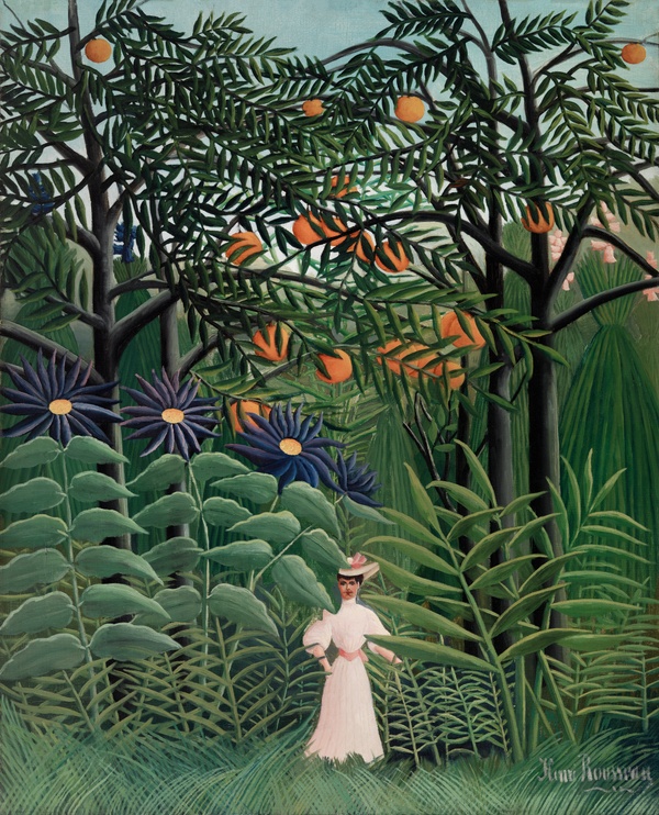 Woman Walking in an Exotic Forest (Femme se promenant dans une forêt exotique) - Henri Rousseau (1905)