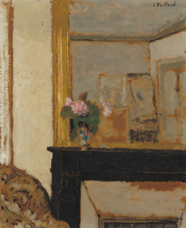 Vase of Flowers on a Mantelpiece - Édouard Vuillard (c. 1900)