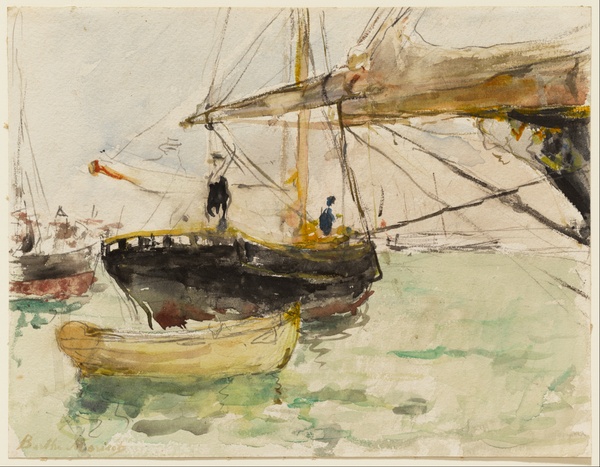 The Front of a Yacht (L'avant d'un yacht) - Berthe Morisot (1875)