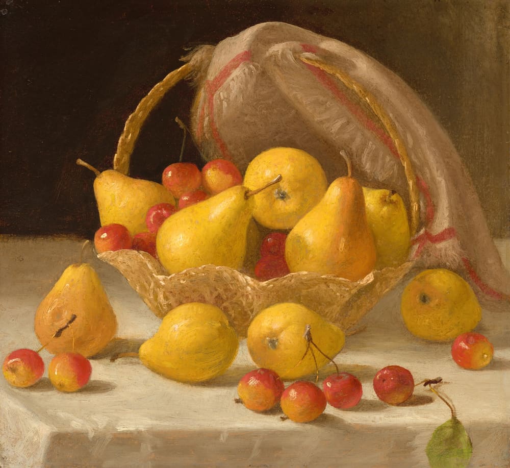 Basket of Pears and Crabapples - John F. Francis (1860)