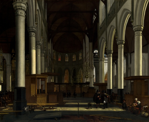 The Interior of the Oude Kerk, Amsterdam - Emanuel de Witte (c. 1660)
