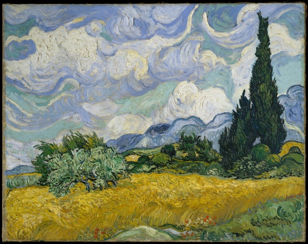 Wheat Field with Cypresses - Vincent van Gogh (1889)