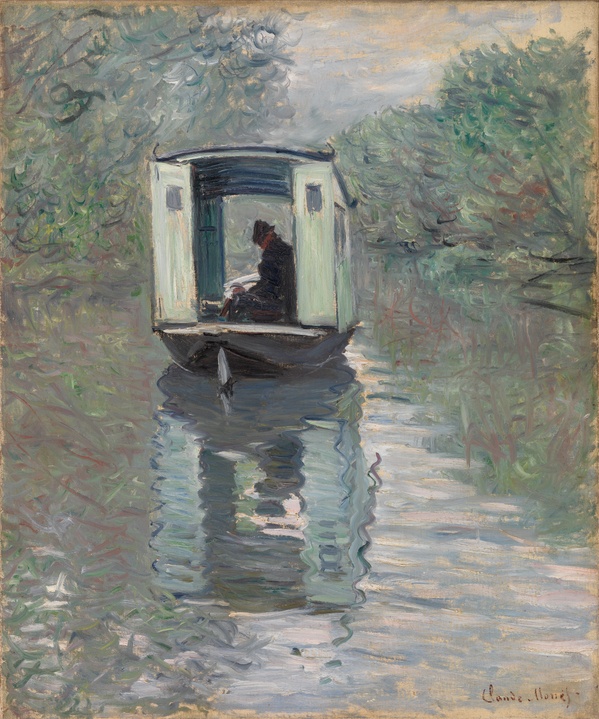 The Studio Boat (Le Bateau-atelier) - Claude Monet (1876)