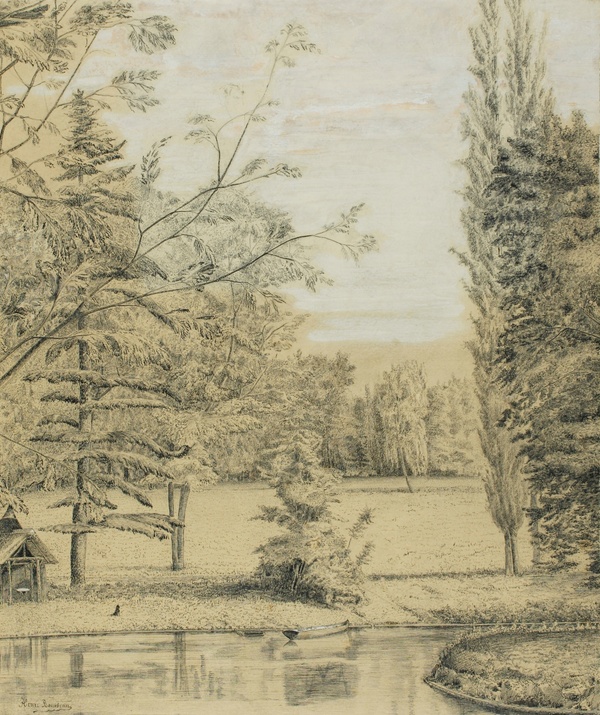 River and Park Landscape - Henri Rousseau (ca. 1885–1890)