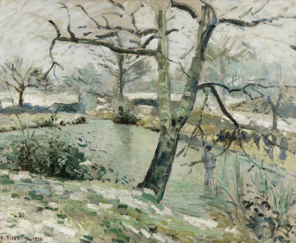 Montfoucault Pond, Winter Effect - Camille Pissarro (1874)