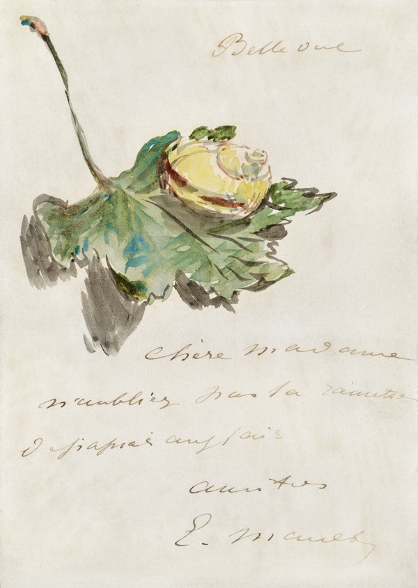 Letter Decorated with a Snail on a Leaf - Édouard Manet (1880)