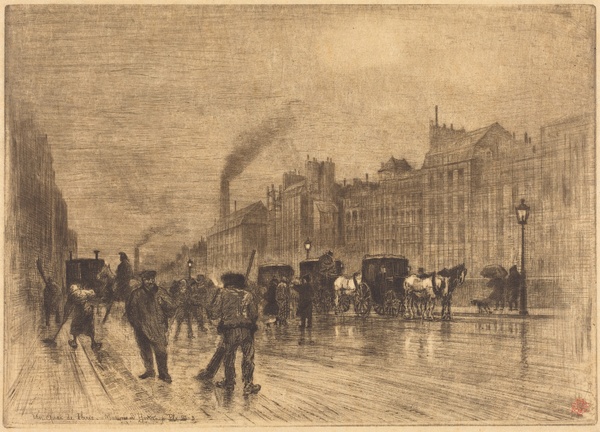 Matinée d'Hiver sur les Quais - Félix-Hilaire Buhot (1877)