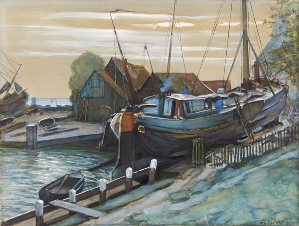 Drydock at Durgerdam - Piet Mondrian (1898–1899)