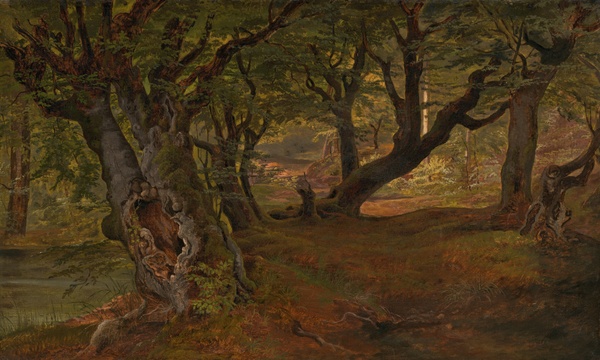 View of Bregentved Forest, Sjaeeland - Frederik Sødring (mid 1830s)
