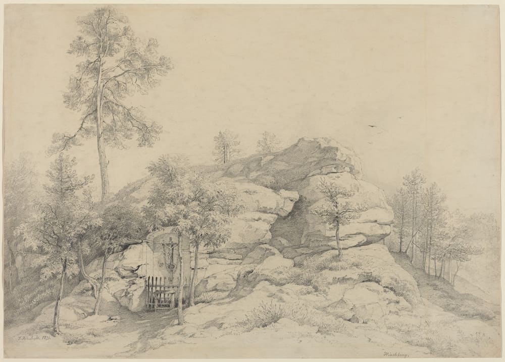 A Wayside Shrine Carved into a Rocky Tor - Friedrich Philipp Reinhold (1821)