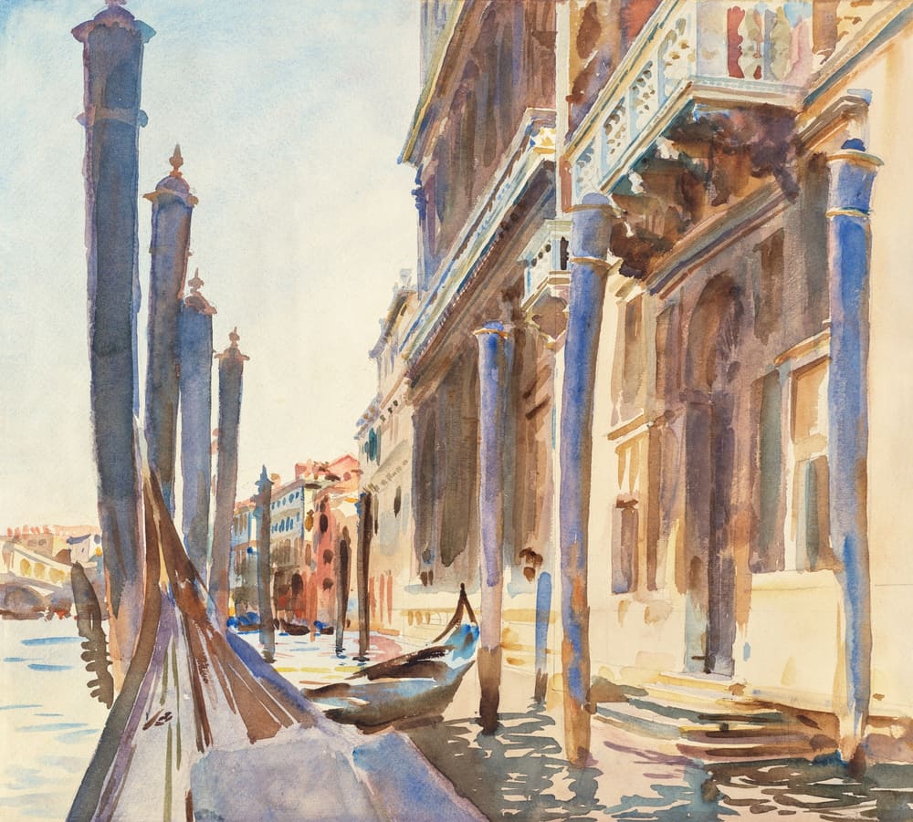 Gondola Moorings on the Grand Canal - John Singer Sargent (1904–1907)