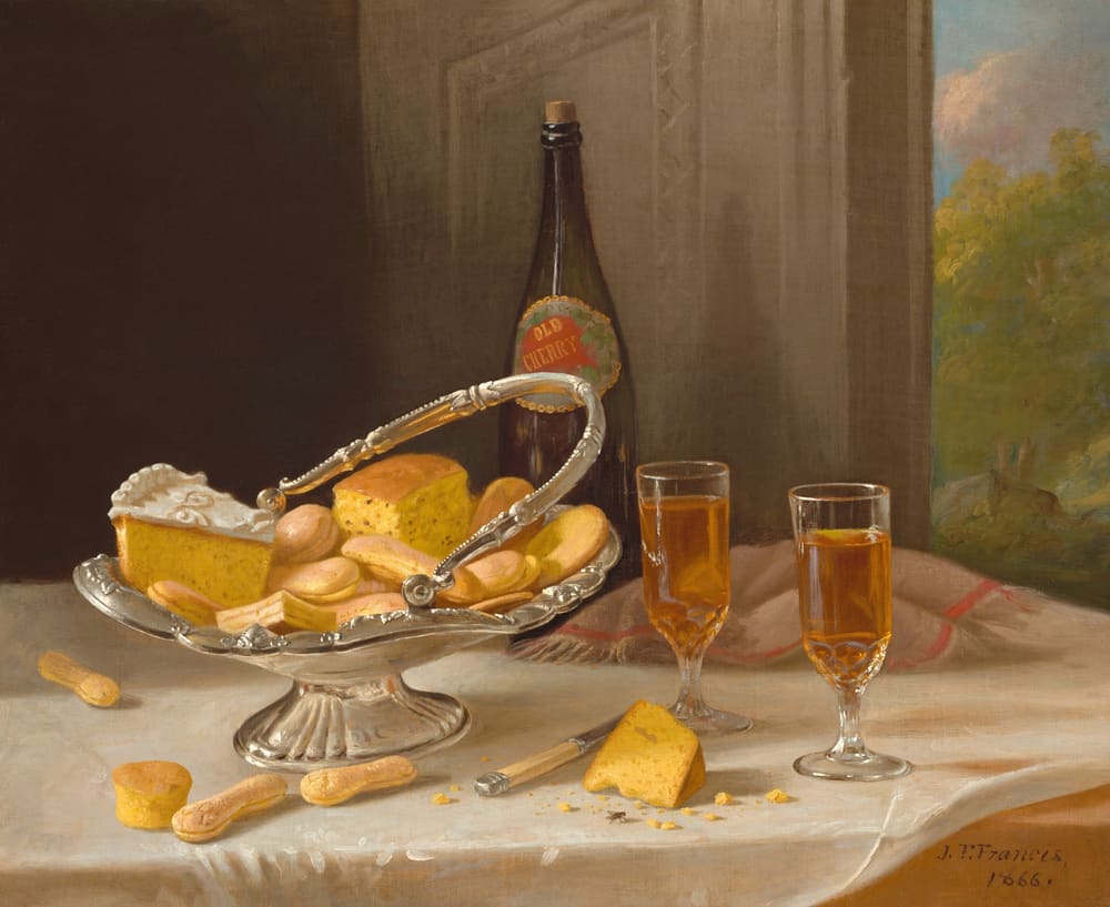 Still Life with Silver Cake Basket - John F. Francis (c. 1860)