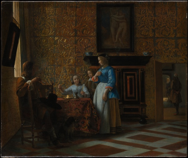 Leisure Time in an Elegant Setting - Pieter de Hooch (c. 1663–1665)