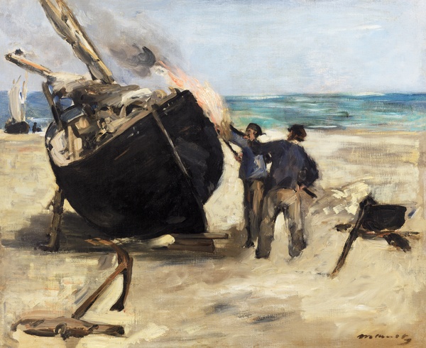 Tarring the Boat (Le Bateau goudronné) - Édouard Manet (1873)